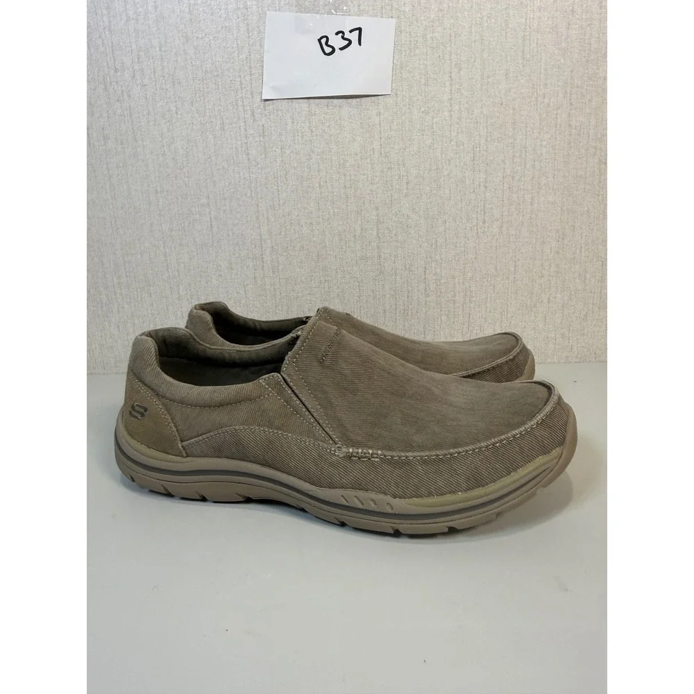 Skechers Avillo Relaxed Fit Memory Foam Loafer Shoes Khaki 64109 Men 9.5
